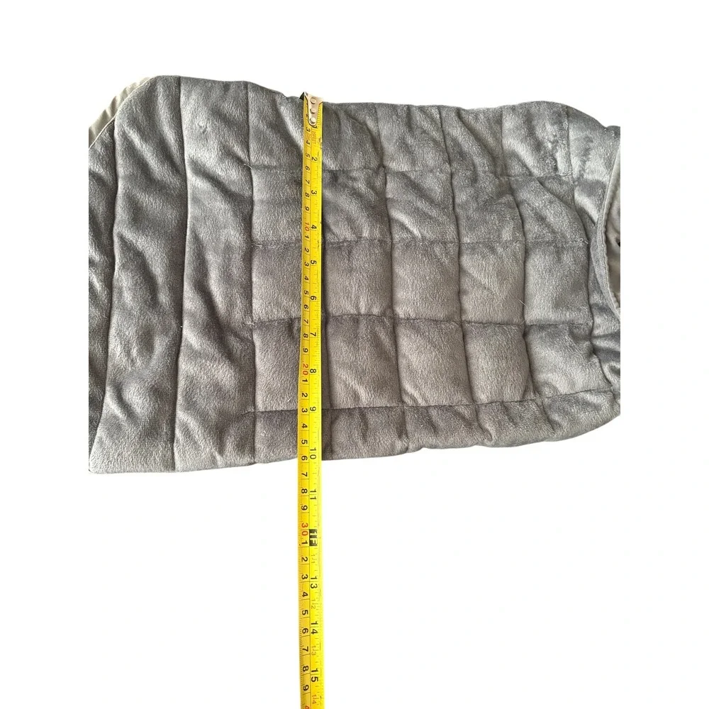 Weighted Quilted Dog Vest Gray Plush Calming Pet Jacket Glass Bead Fill RN100350